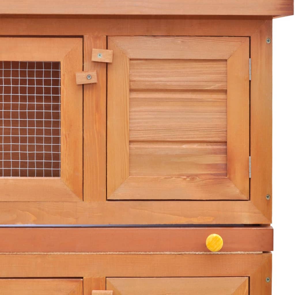 vidaXL Rabbit Hutch Bunny Cage Pet House for Small Animals Solid Pine Wood VidaXL