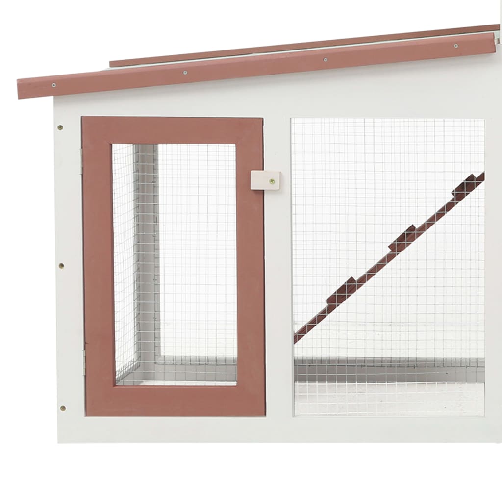 vidaXL Rabbit Hutch Bunny Cage with Pull Out Tray and Ramp Solid Pine Wood VidaXL