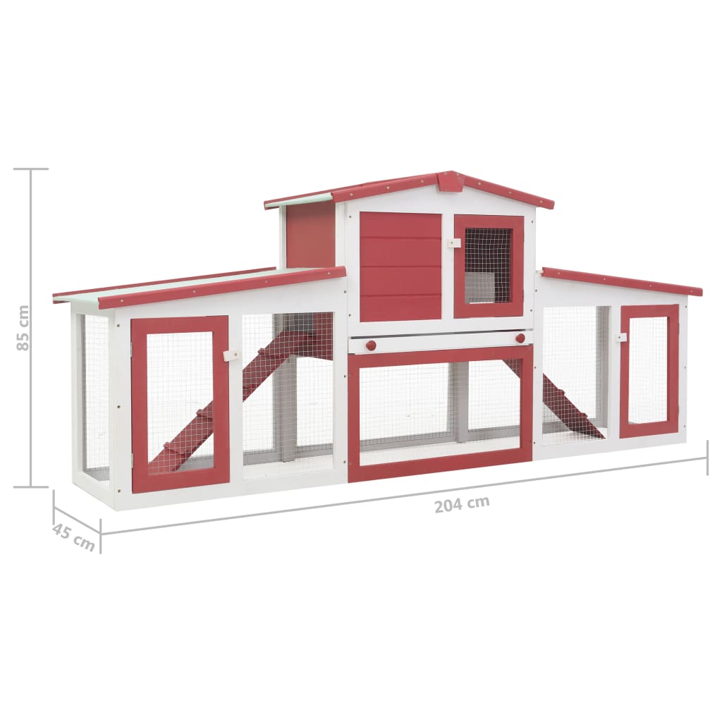 vidaXL Rabbit Hutch Bunny Cage with Pull Out Tray and Ramp Solid Pine Wood VidaXL