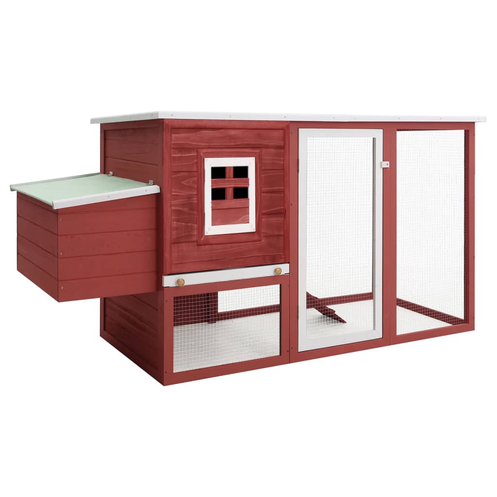 vidaXL Chicken Coop and Run Hen House with Nesting Box and Ramp Solid Wood VidaXL