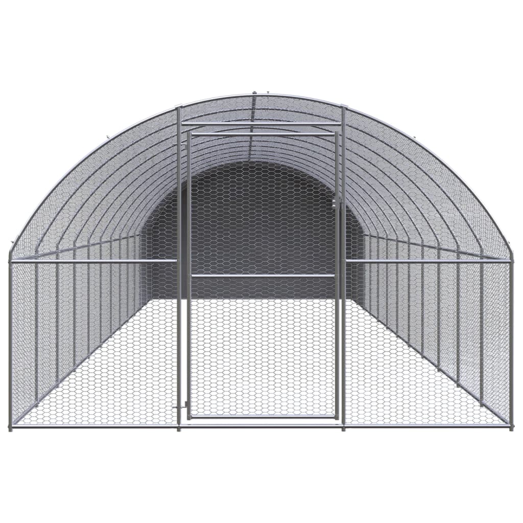 vidaXL Outdoor Chicken Coop 9.8'x39.4'x6.6' Galvanized Steel VidaXL