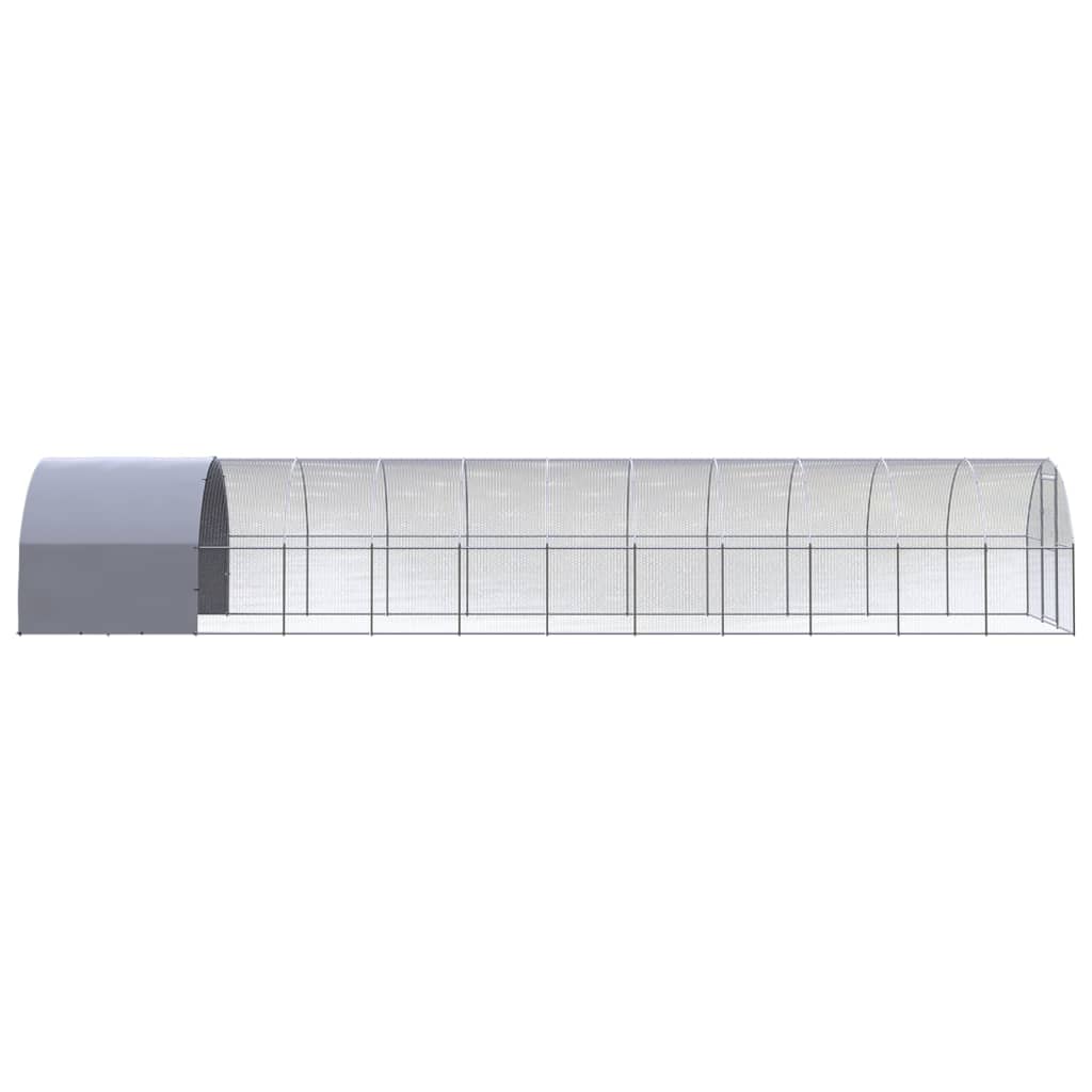 vidaXL Outdoor Chicken Coop 9.8'x39.4'x6.6' Galvanized Steel VidaXL