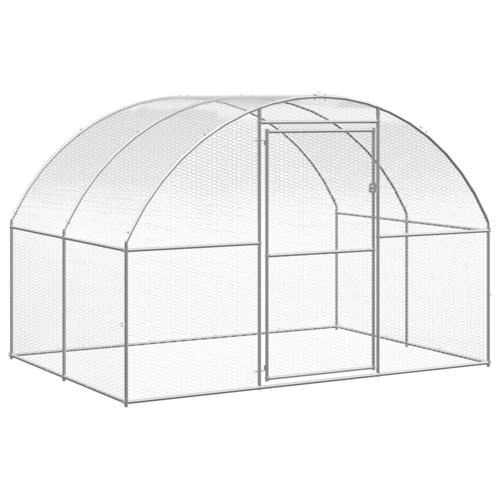 vidaXL Outdoor Chicken Coop 9.8'x39.4'x6.6' Galvanized Steel VidaXL