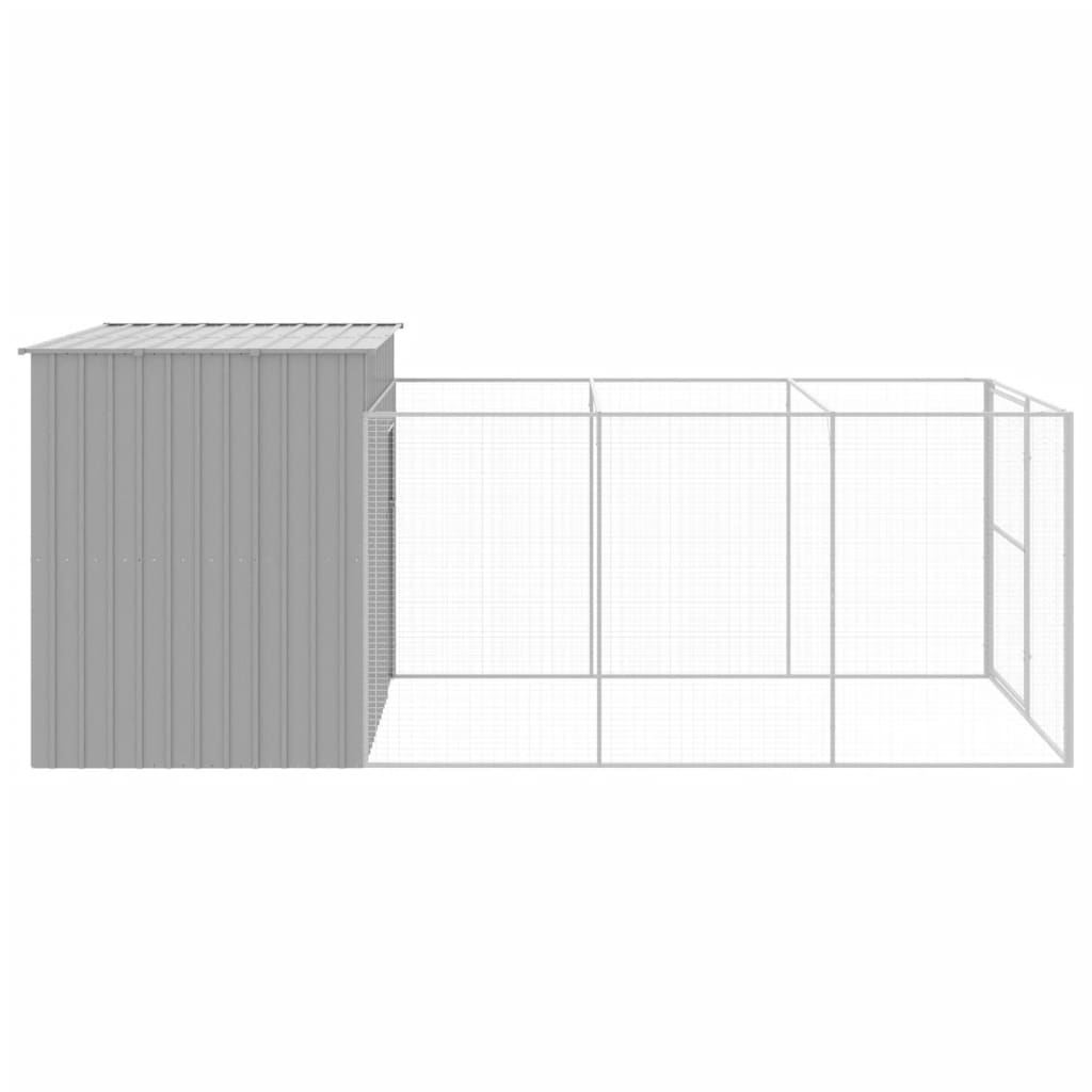vidaXL Dog House Outdoor Dog Kennel Animal Cage with Roof Galvanized Steel VidaXL