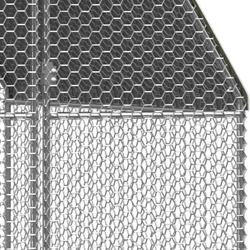 vidaXL Chicken Cage 6.6'x39.4'x6.6' Galvanized Steel VidaXL