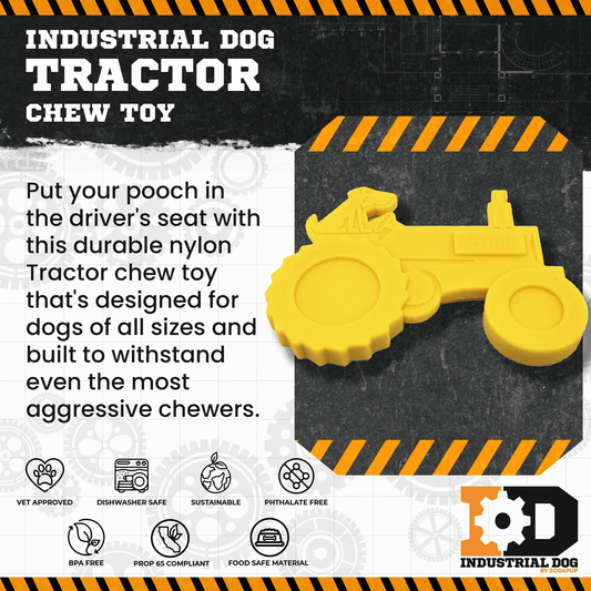 ID Tractor Ultra-Durable Nylon Chew Toy for Aggressive Dogs SodaPup