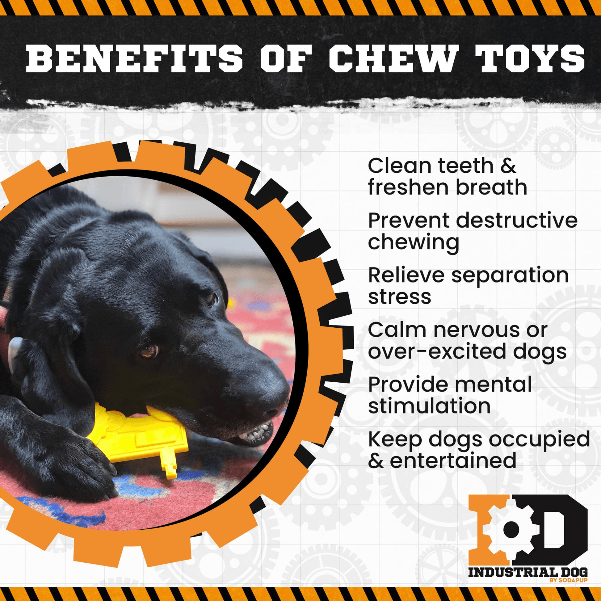 ID Tractor Ultra-Durable Nylon Chew Toy for Aggressive Dogs SodaPup