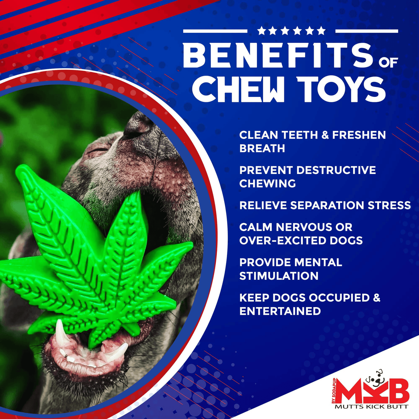 MKB Colorado Maple Leaf Durable Chew Toy for Aggressive Dogs SodaPup