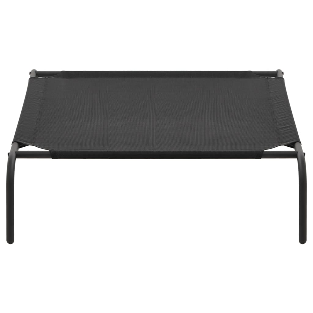 vidaXL Elevated Dog Bed Raised Dog Cot Puppy Sleeping Bed Black Textilene VidaXL