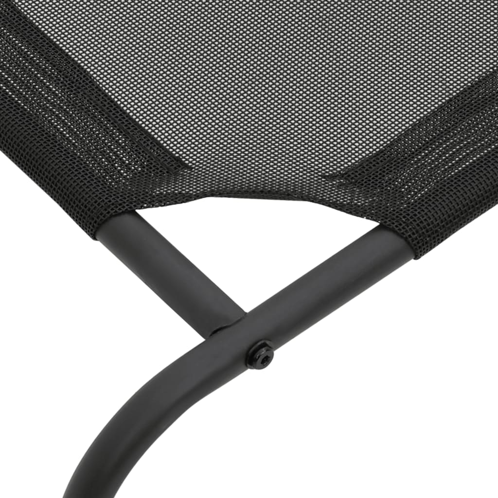 vidaXL Elevated Dog Bed Raised Dog Cot Puppy Sleeping Bed Black Textilene VidaXL
