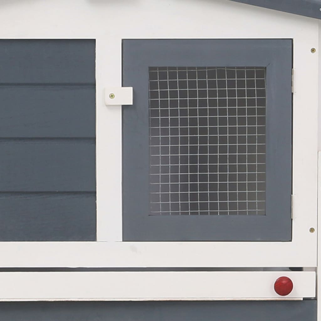 vidaXL Rabbit Hutch Bunny Cage with Pull Out Tray and Ramp Solid Pine Wood VidaXL