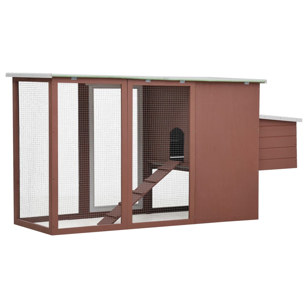 vidaXL Chicken Coop and Run Hen House with Nesting Box and Ramp Solid Wood VidaXL