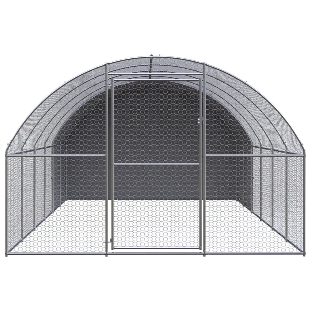 vidaXL Outdoor Chicken Coop 9.8'x19.7'x6.6' Galvanized Steel VidaXL