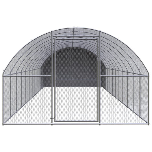 vidaXL Outdoor Chicken Coop 9.8'x39.4'x6.6' Galvanized Steel VidaXL