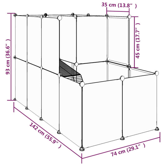 vidaXL Small Animal Cage DIY Small Animal House Rabbit Hutch PP and Steel VidaXL