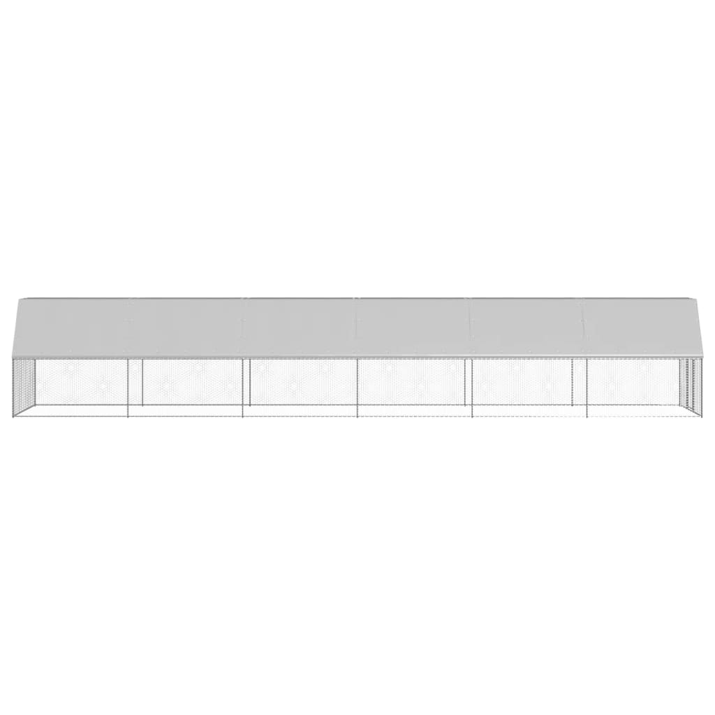 vidaXL Chicken Cage 6.6'x39.4'x6.6' Galvanized Steel VidaXL