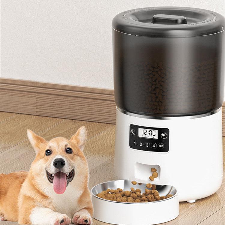 Automatic Cat Feeder With Timed And Quantitative Feeding Dog Hugs Cat