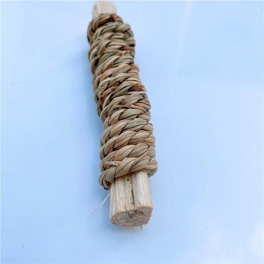 Bamboo Bliss Straw Molar Toy - Natural Water Grass And Sweet Bamboo Small Pet Grinding Toy Dog Hugs Cat