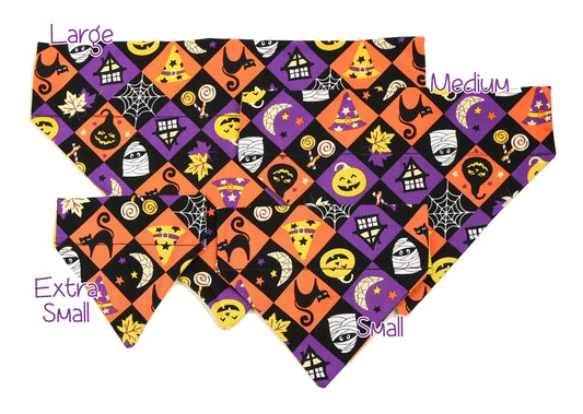 Spooky Squares Pet Scarf Pugs2Persians