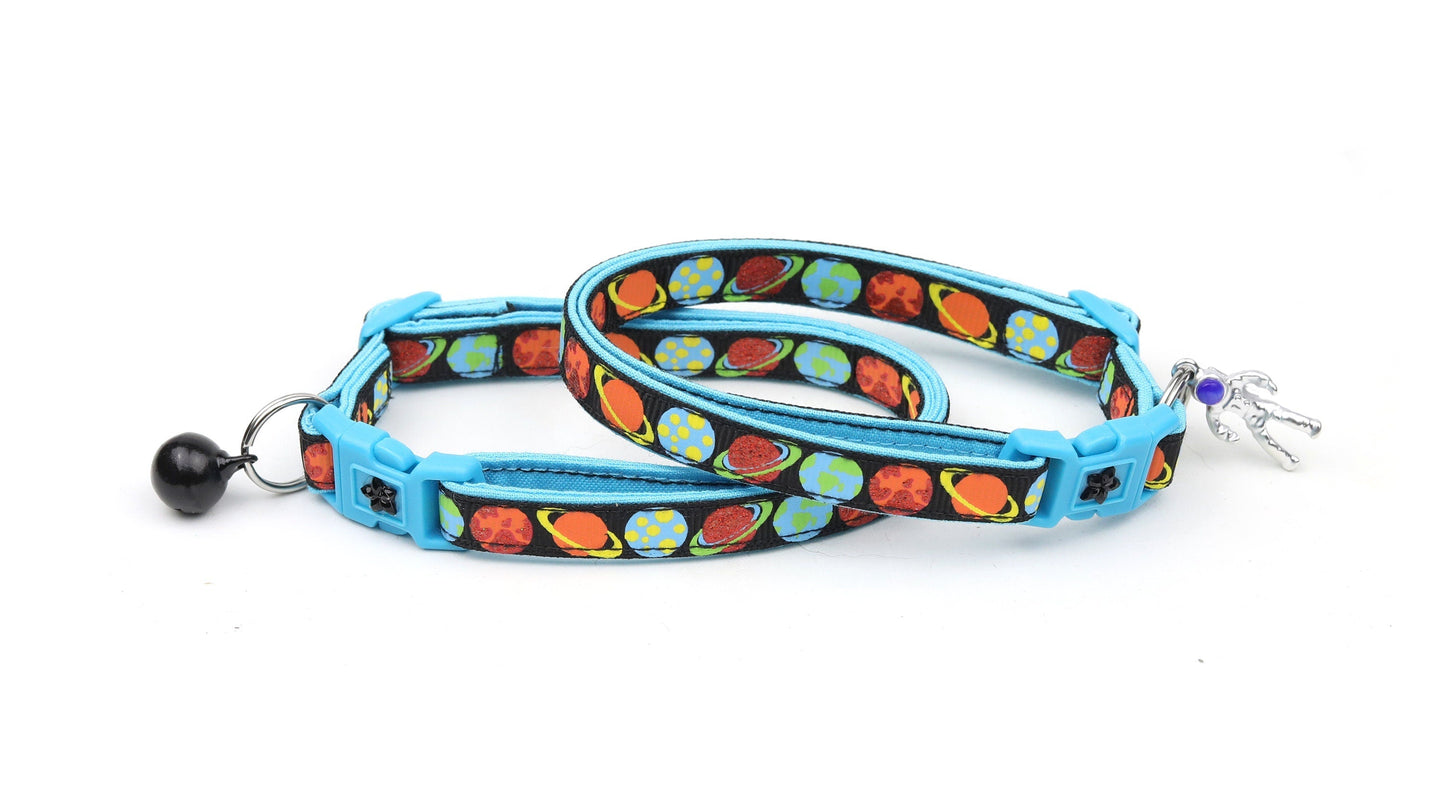 Planets on Black Cat Collar Pugs2Persians