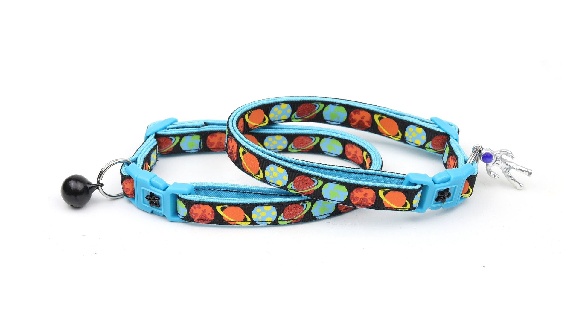 Planets on Black Cat Collar Pugs2Persians